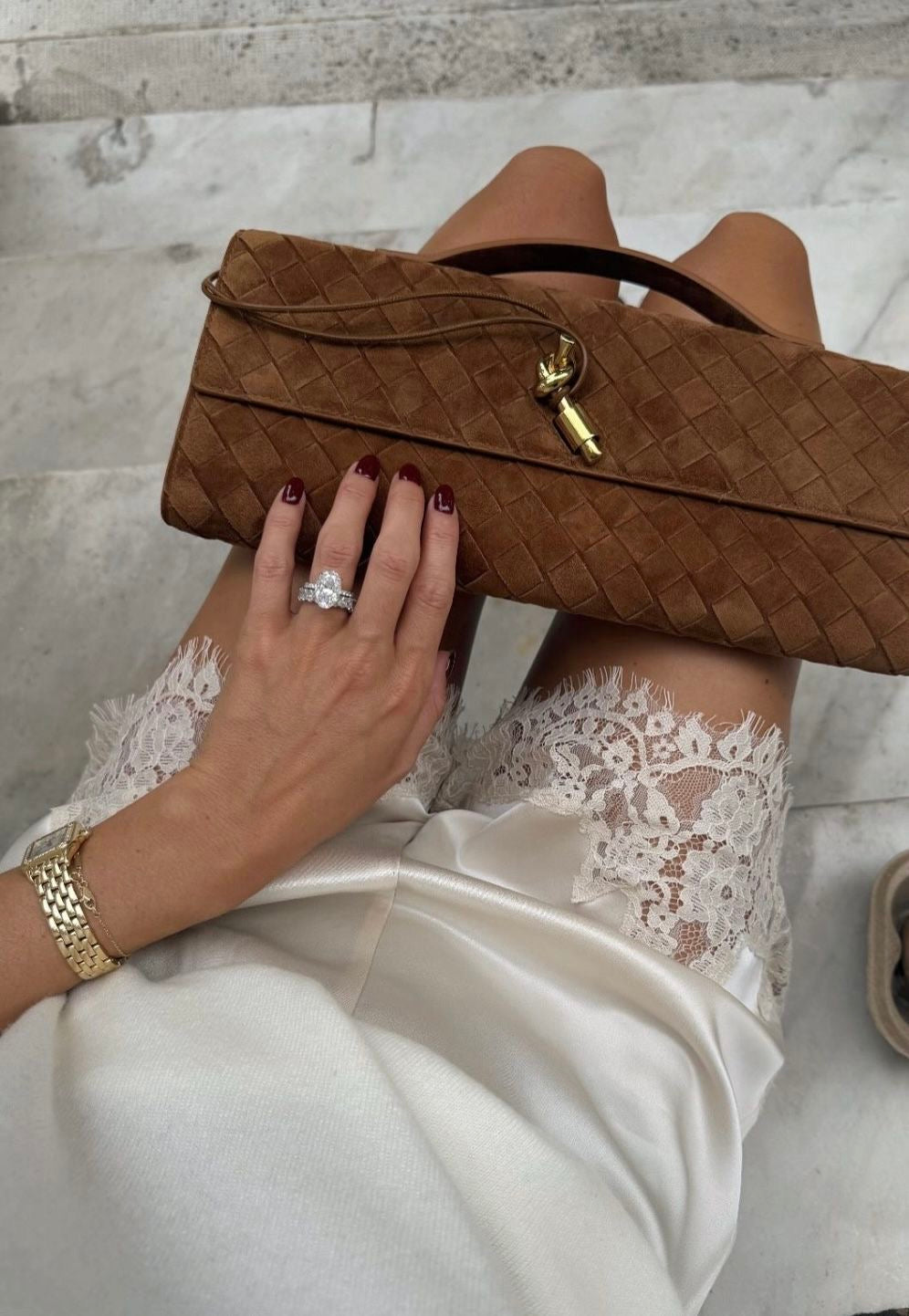 Andiamo Clutch Cuoio Velvet