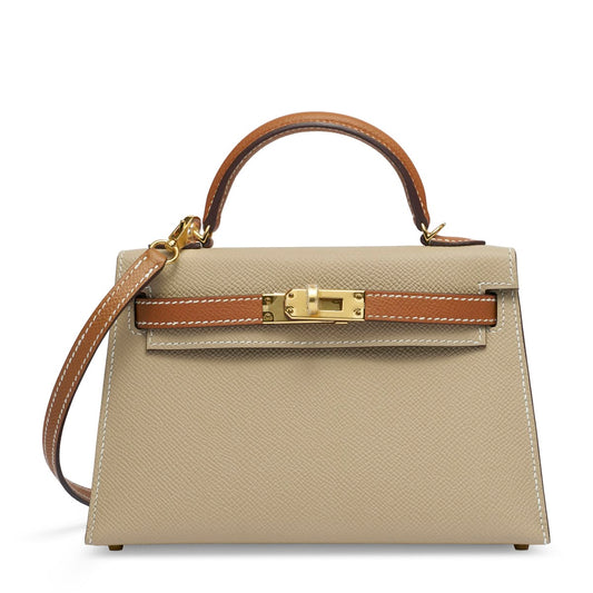 Mini Kelly High Quality Taupe Cuoio